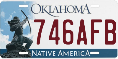 OK license plate 746AFB