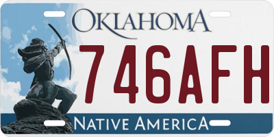 OK license plate 746AFH
