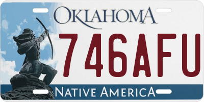 OK license plate 746AFU
