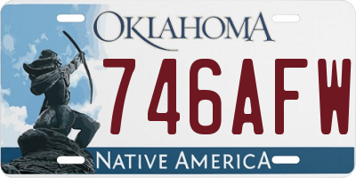 OK license plate 746AFW