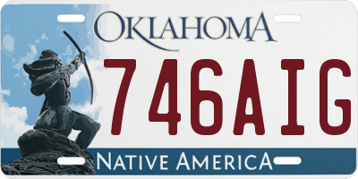 OK license plate 746AIG