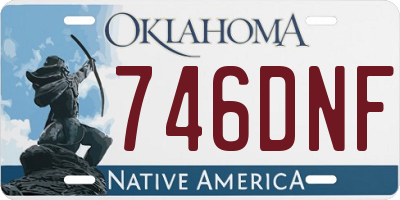 OK license plate 746DNF