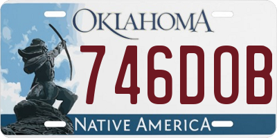 OK license plate 746DOB