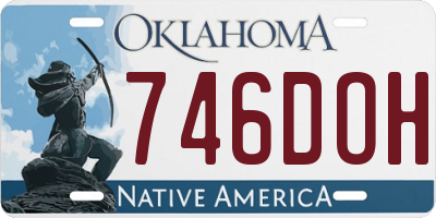 OK license plate 746DOH