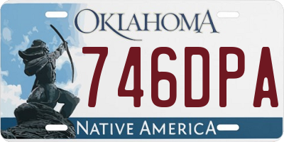 OK license plate 746DPA