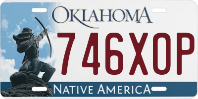 OK license plate 746XOP