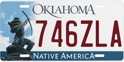 OK license plate 746ZLA