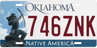 OK license plate 746ZNK