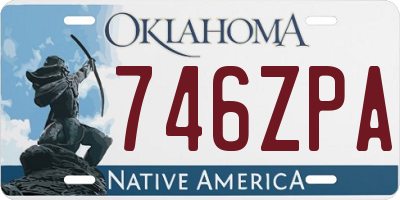 OK license plate 746ZPA