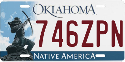 OK license plate 746ZPN