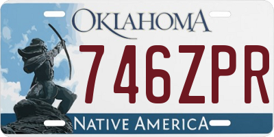 OK license plate 746ZPR