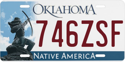OK license plate 746ZSF