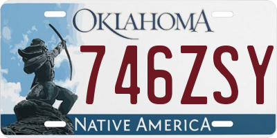 OK license plate 746ZSY