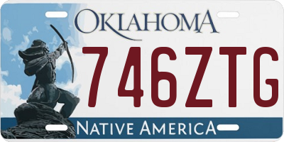 OK license plate 746ZTG
