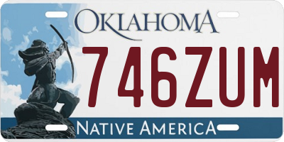 OK license plate 746ZUM