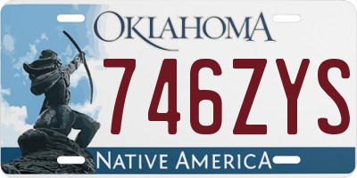 OK license plate 746ZYS