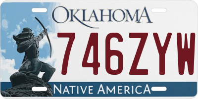 OK license plate 746ZYW