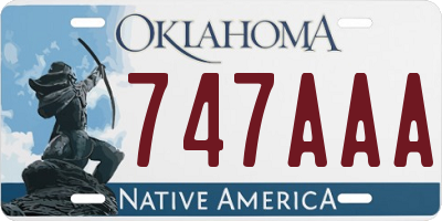 OK license plate 747AAA