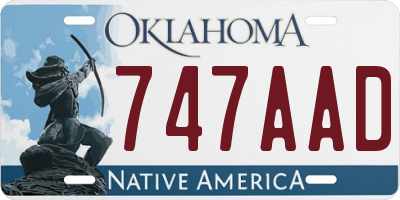 OK license plate 747AAD