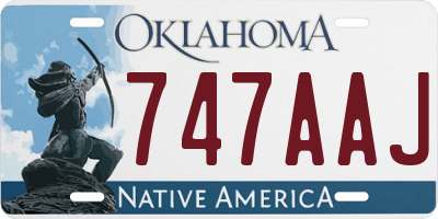 OK license plate 747AAJ