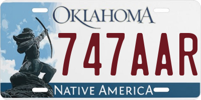 OK license plate 747AAR
