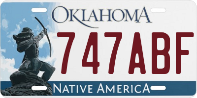 OK license plate 747ABF
