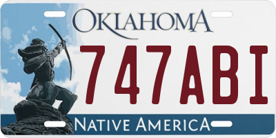OK license plate 747ABI