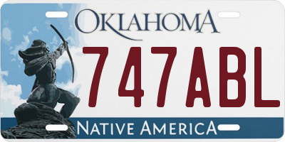 OK license plate 747ABL