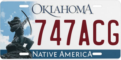 OK license plate 747ACG