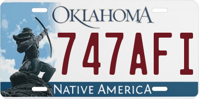 OK license plate 747AFI