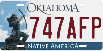 OK license plate 747AFP