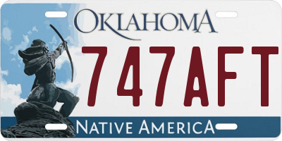 OK license plate 747AFT