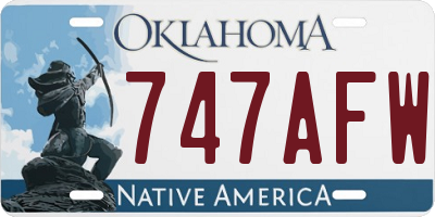 OK license plate 747AFW
