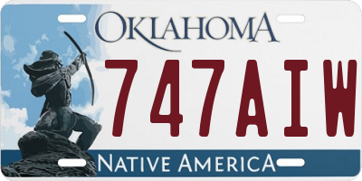 OK license plate 747AIW