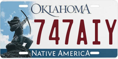 OK license plate 747AIY