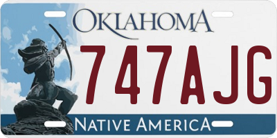 OK license plate 747AJG
