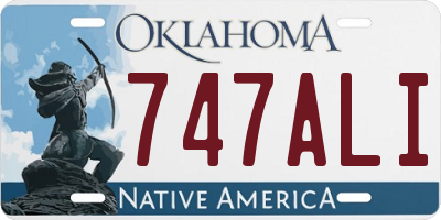 OK license plate 747ALI