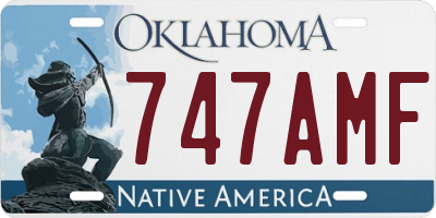 OK license plate 747AMF