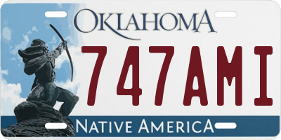 OK license plate 747AMI