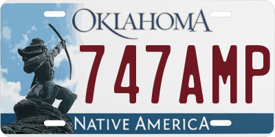 OK license plate 747AMP