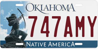 OK license plate 747AMY