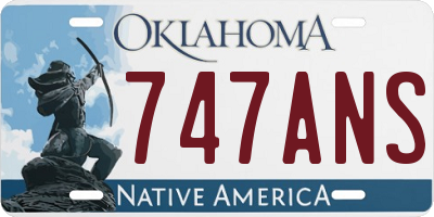OK license plate 747ANS