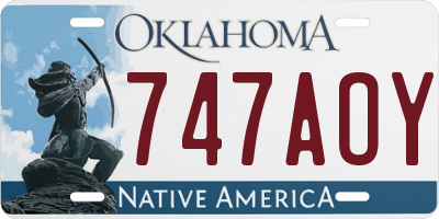 OK license plate 747AOY