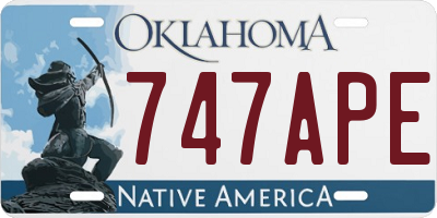 OK license plate 747APE