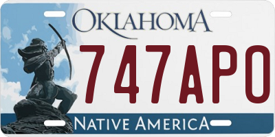 OK license plate 747APO