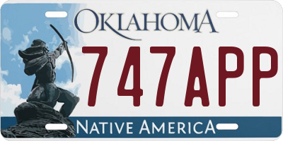 OK license plate 747APP