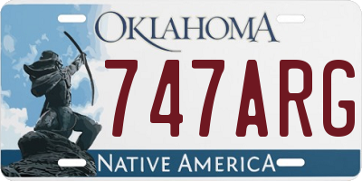 OK license plate 747ARG