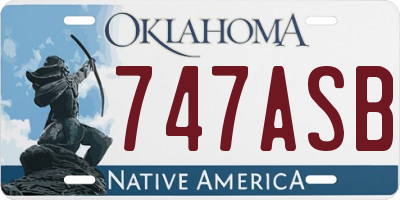 OK license plate 747ASB
