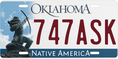 OK license plate 747ASK