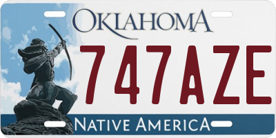 OK license plate 747AZE